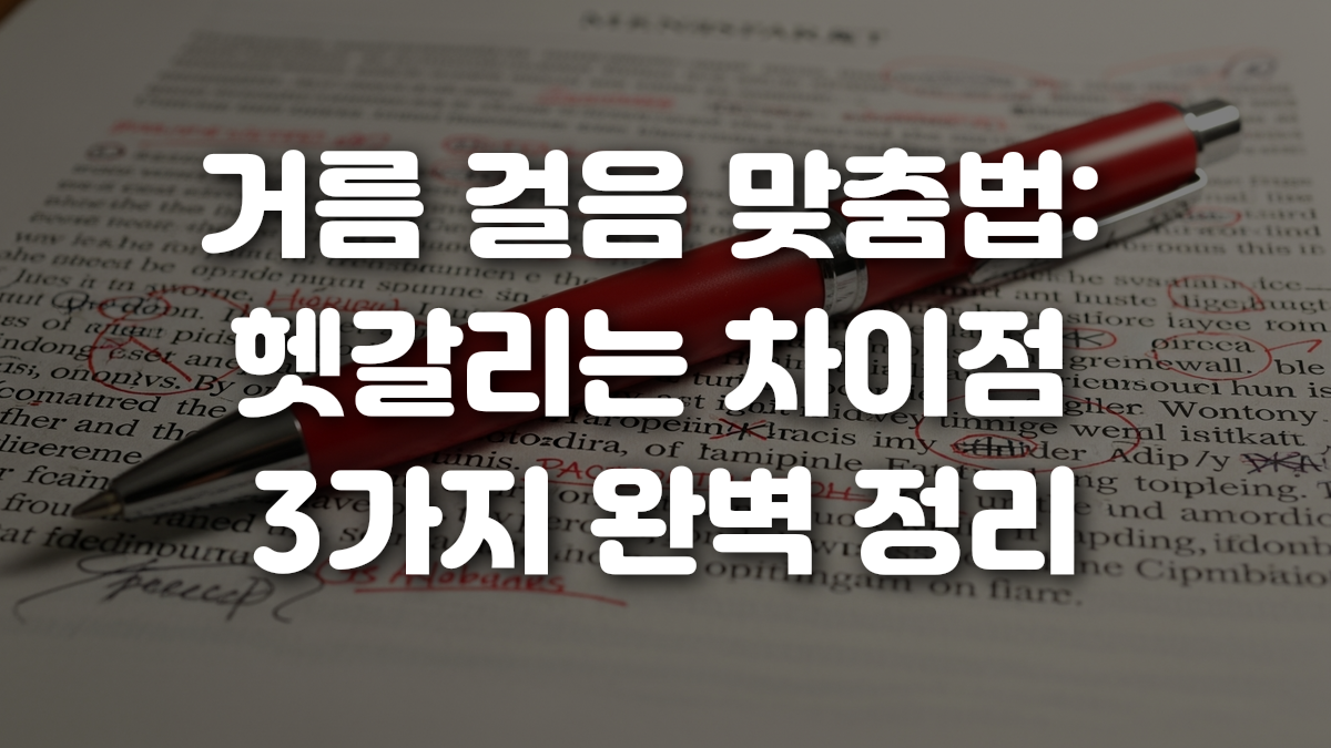 거름 걸음 맞춤법 헷갈리는 차이점 3가지 완벽 정리