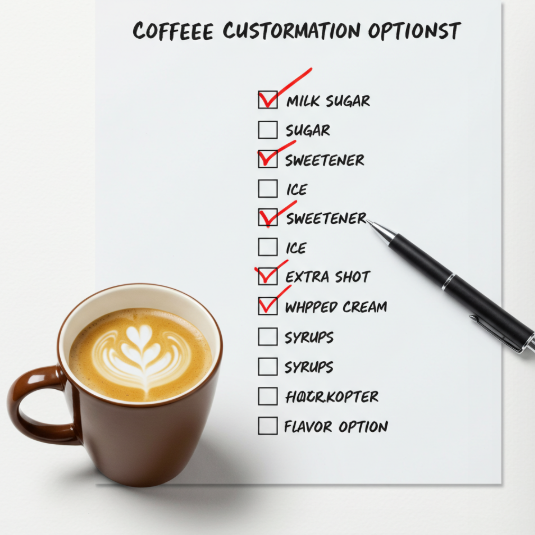 카페에서 주문할때 사용할 수 있는 옵션 리스트