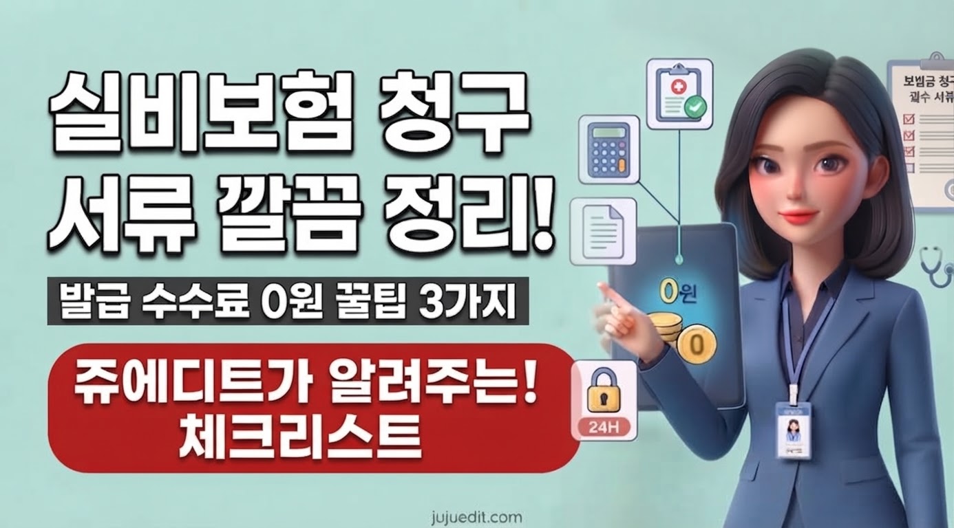 발급 수수료 0월 꿀팁과 필수서류 체크리스트가 정리된 실비보험 청구 가이드 이미지