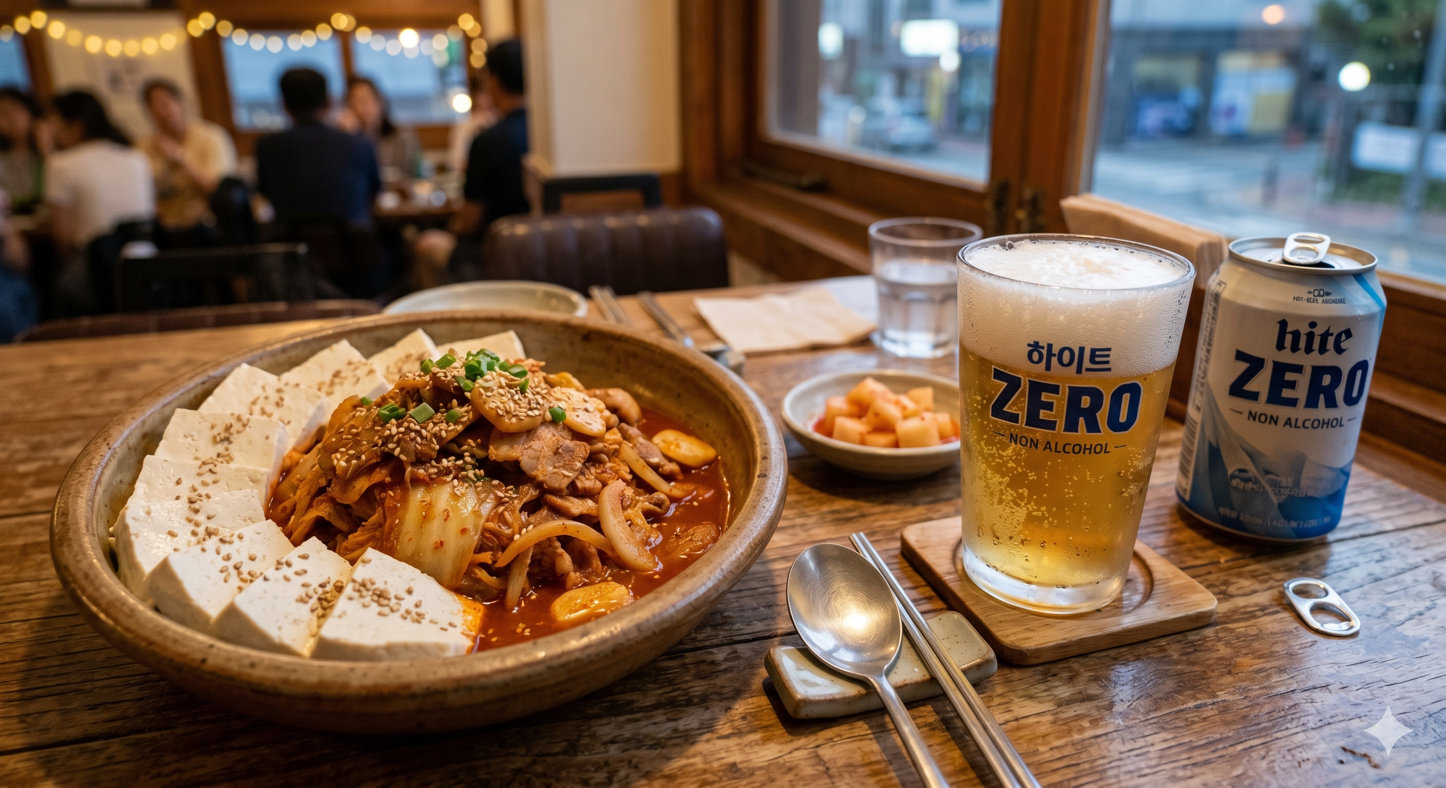 두부김치와 무알콜맥주