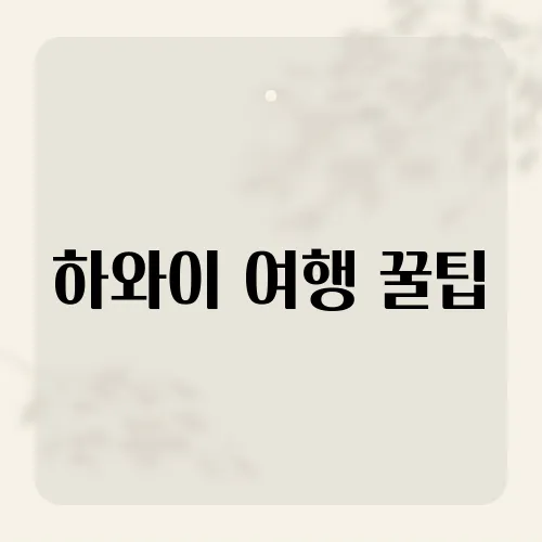 하와이 여행 꿀팁, 카드보다 현금 빛날 때?