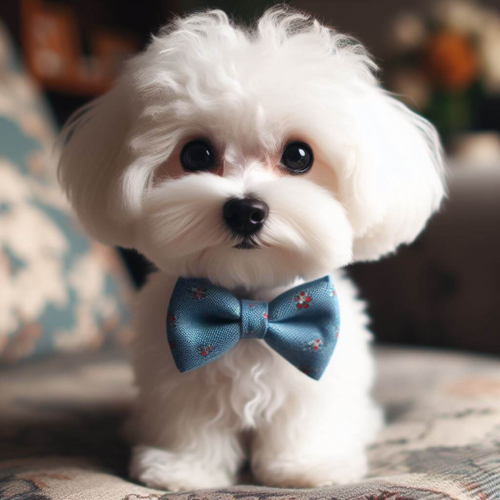 질투 많은 무릎 강아지 말티즈(Maltese) 넥타이