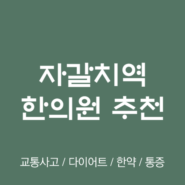 부산 중구 자갈치역 한의원 추천 TOP5 양심 한의원 유명한 곳