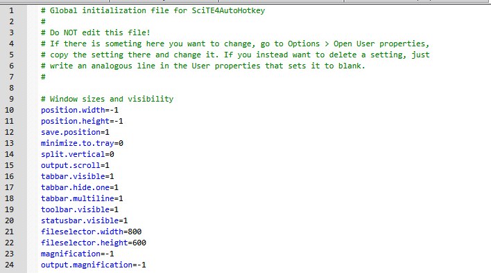 autohotkey global options file