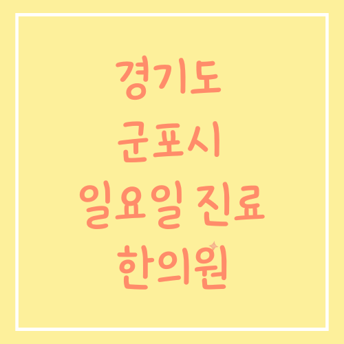 경기도 군포시 일요일 진료 한의원