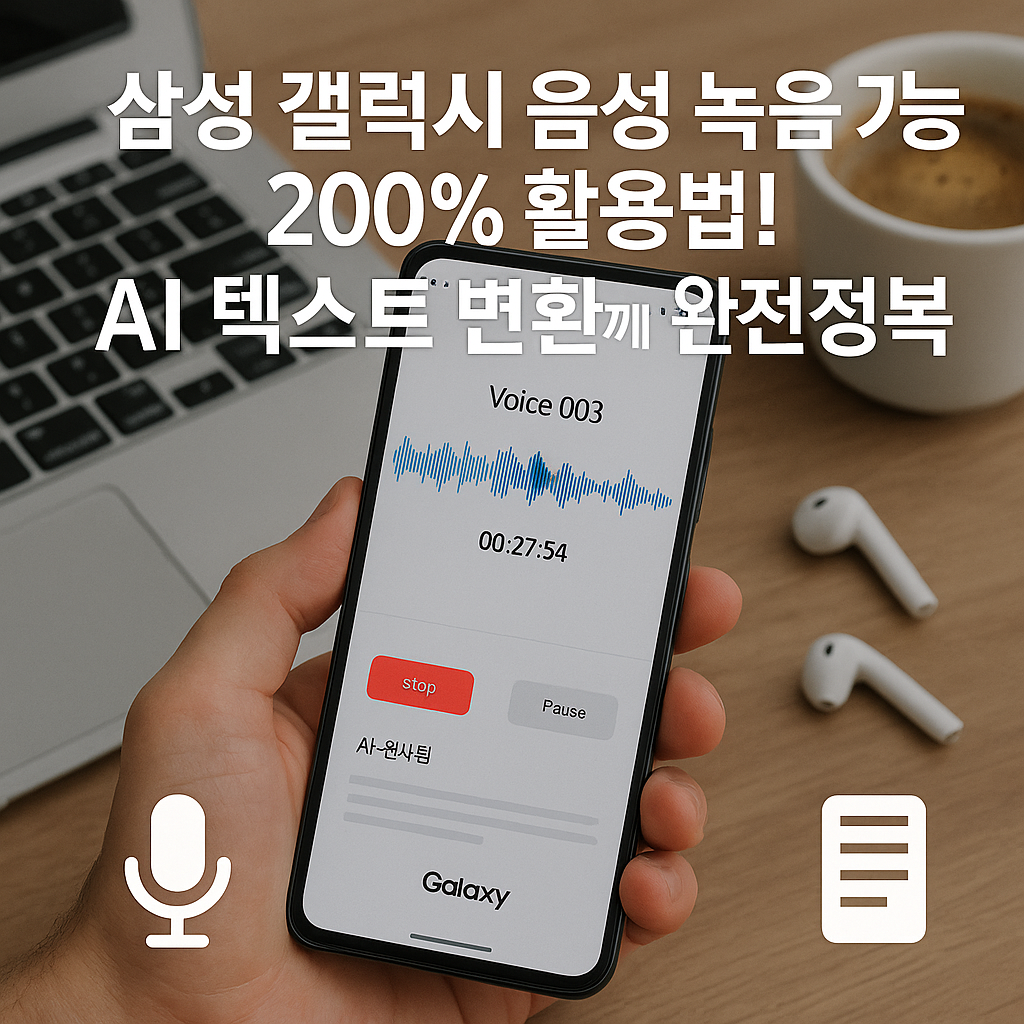 삼성 갤럭시 음성 녹음 기능 200%활용법! AI 텍스트 변환까지 완전정복