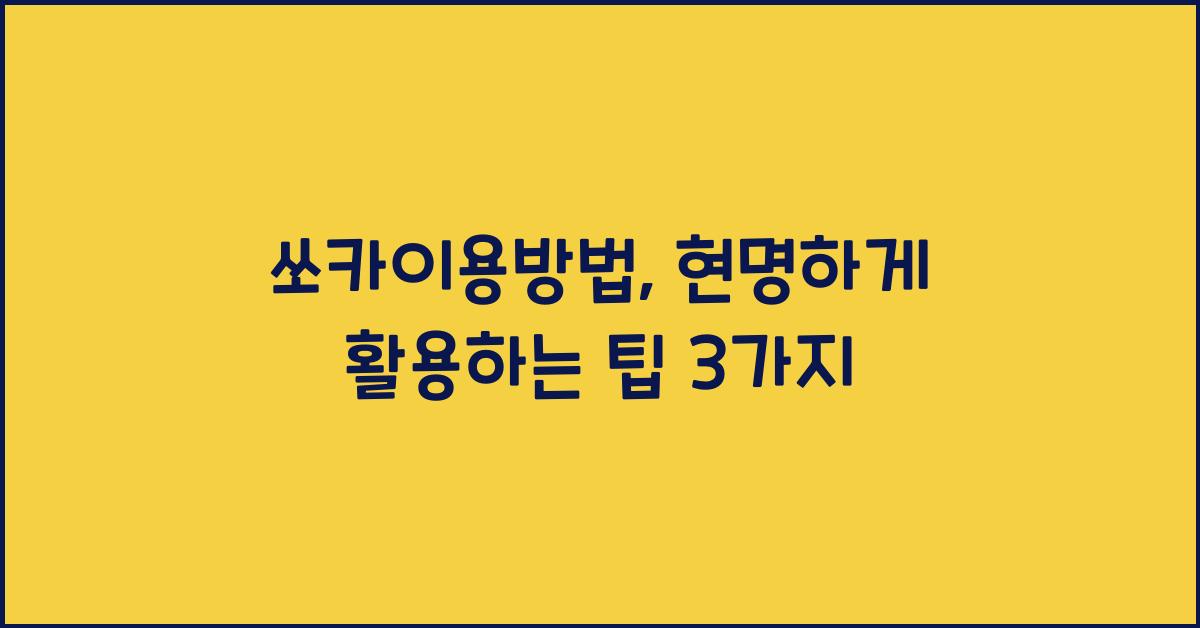 쏘카이용방법