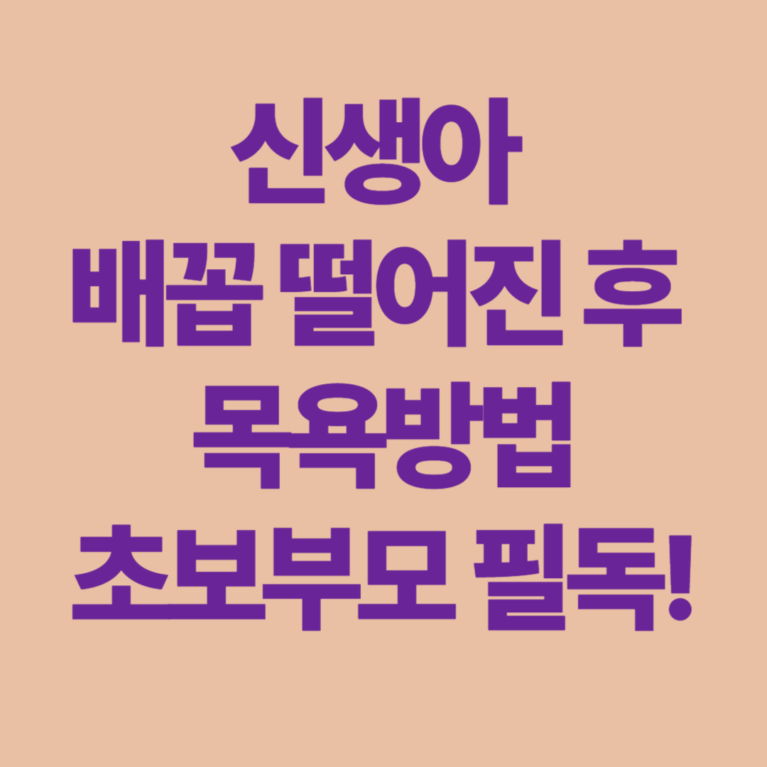 신생아 배꼽 떨어진 후 목욕 방법