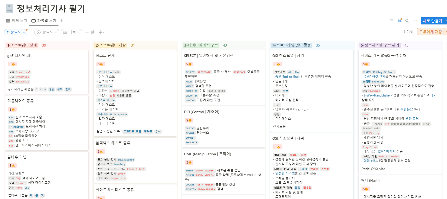 정보처리기사 필기 노션 요약본