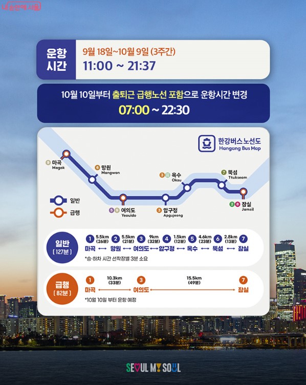 한강버스 운행 관련 사진