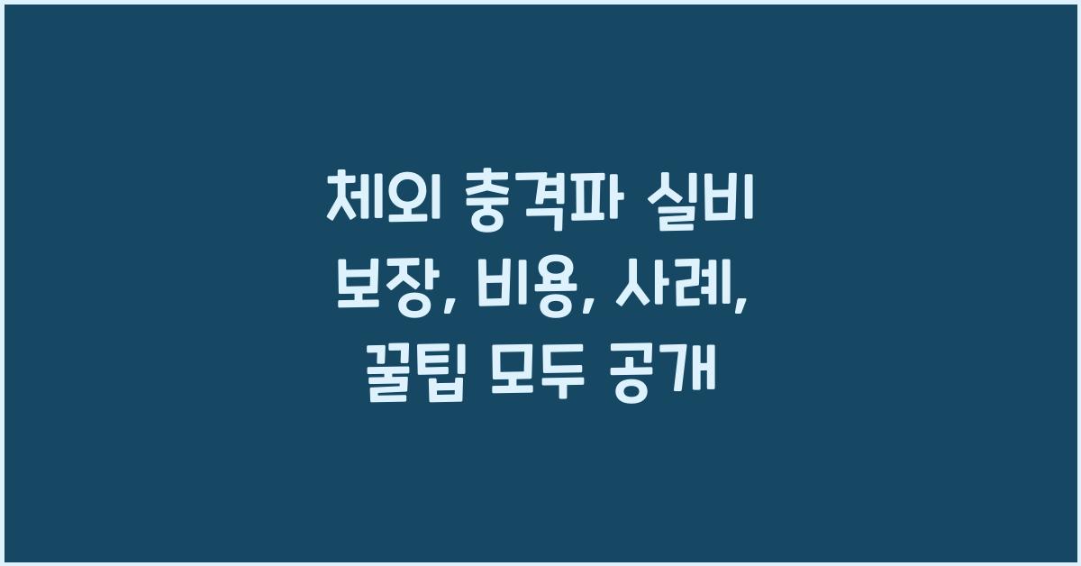 체외 충격파 실비