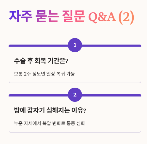 맹장염에 대해 자주 묻는 질문 2가지 추가