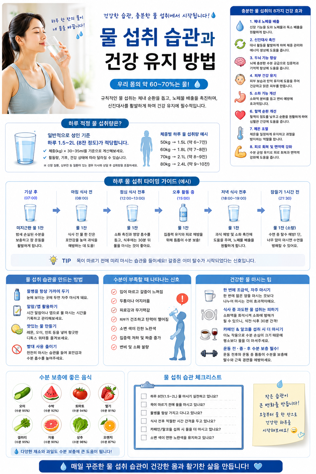 물 섭취 습관과 건강 유지 방법 관련 사진