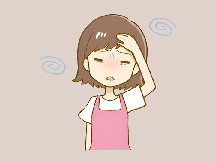 빈혈로-머리가-어지러운-여성
