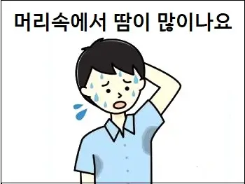 머리속에서 땀이 많이나요