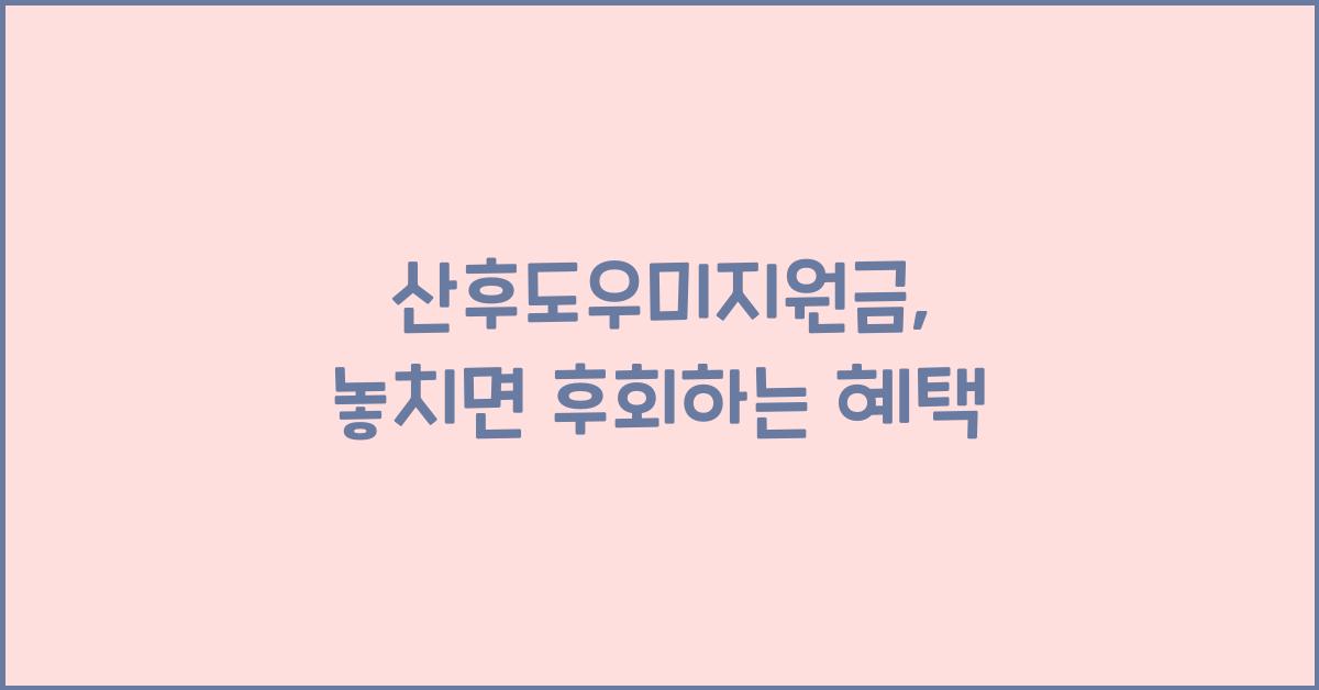 산후도우미지원금