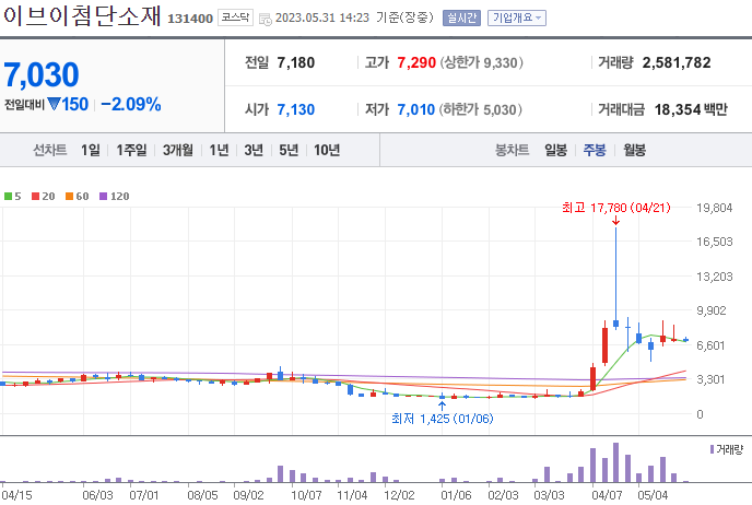 이브이첨단소재 [131400]