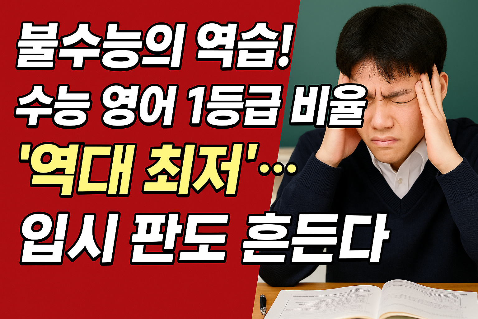 불수능의 역습! 수능 영어 1등급 비율 '역대 최저'…입시 판도 흔든다