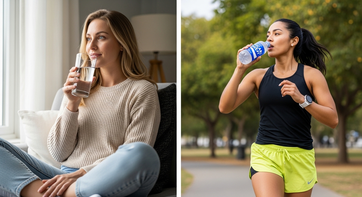 상황별 수분 보충의 차이