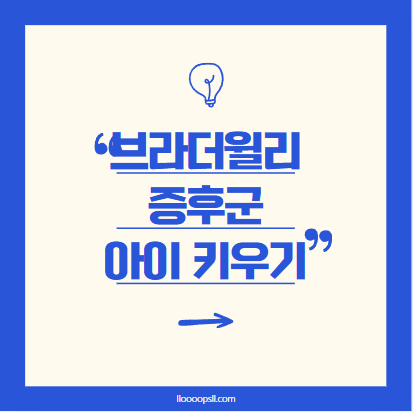 브라더윌리증후군을 가진 아이를 위한 양육 팁