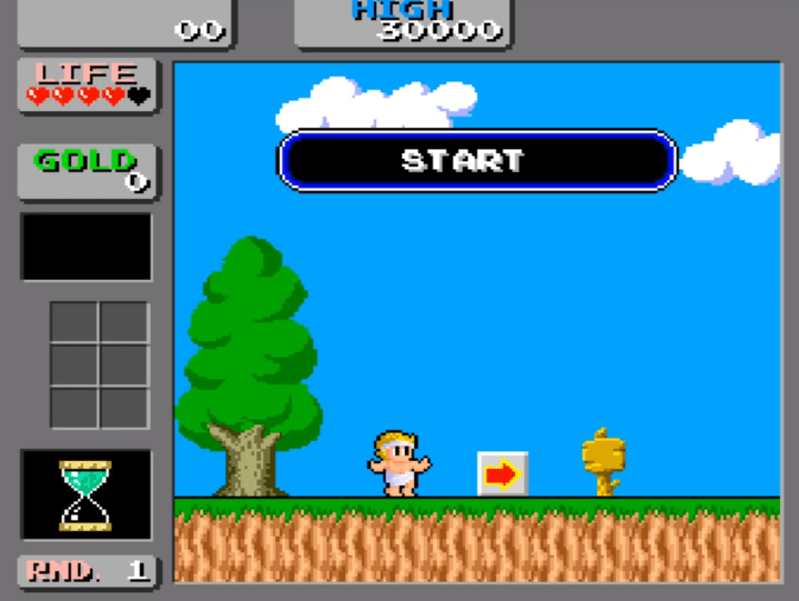 원더보이2-오락실게임-시작-화면