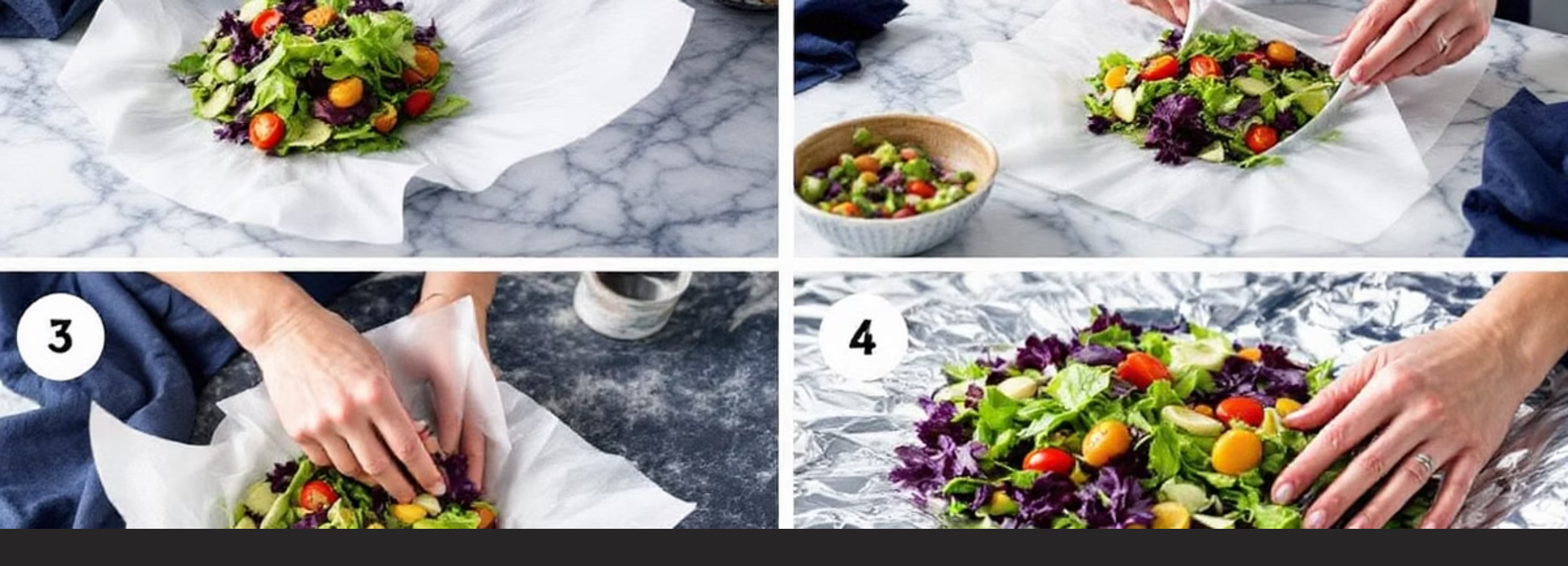 샐러드랩에 좋은 재료를 보관하는 사진