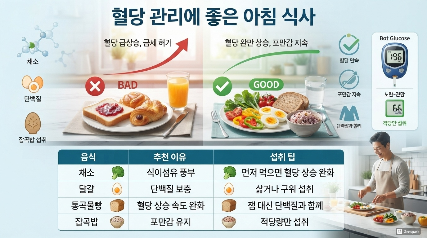 혈당 관리에 좋은 아침 식사