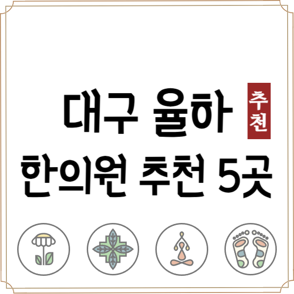 대구 동구 율하동 한의원 추천 TOP5 양심 한의원 유명한 곳