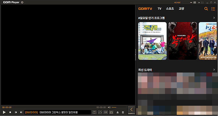 곰플레이어-실행-화면