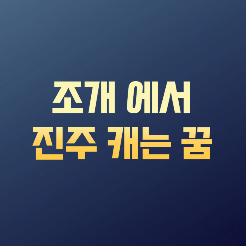 조개 에서 진주 캐는 꿈
