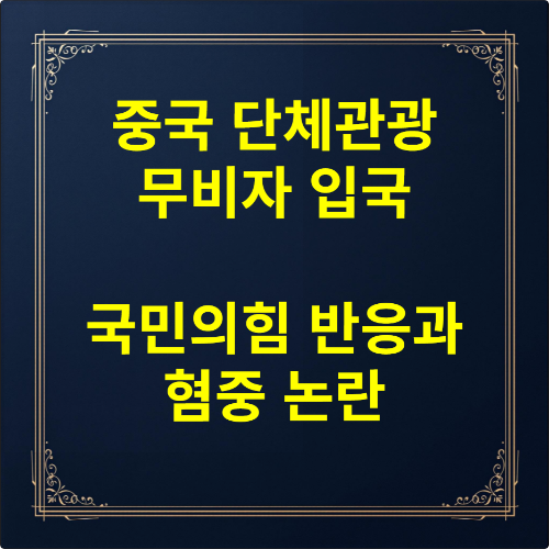 중국 무비자 입국 국민의힘 반응
