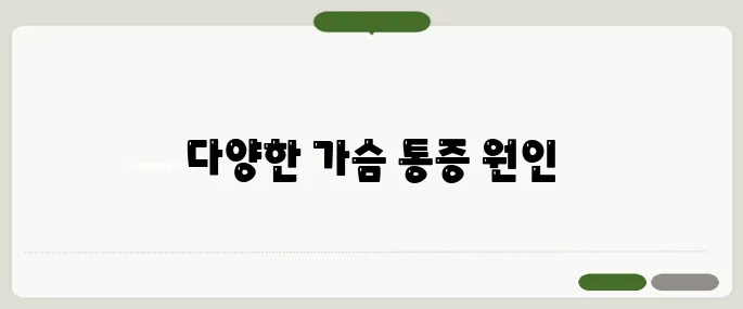 가슴 통증 원인 다양하게 존재 심장 말고도 원인이 많아요