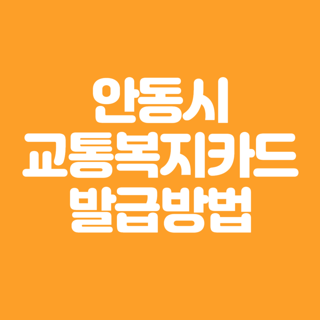 안동시 어르신 무료 승차 교통복지카드 발급방법