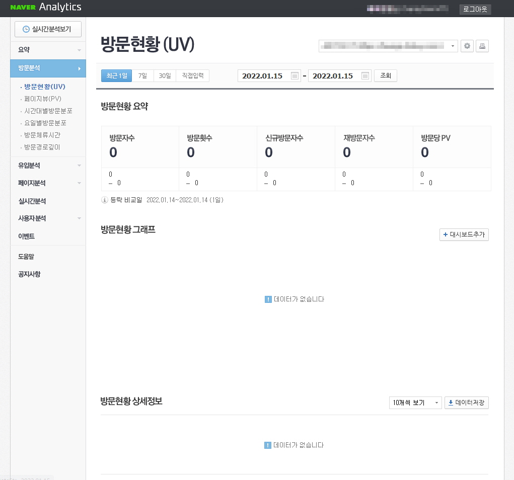 네이버 애널리틱스 방문분석 기능