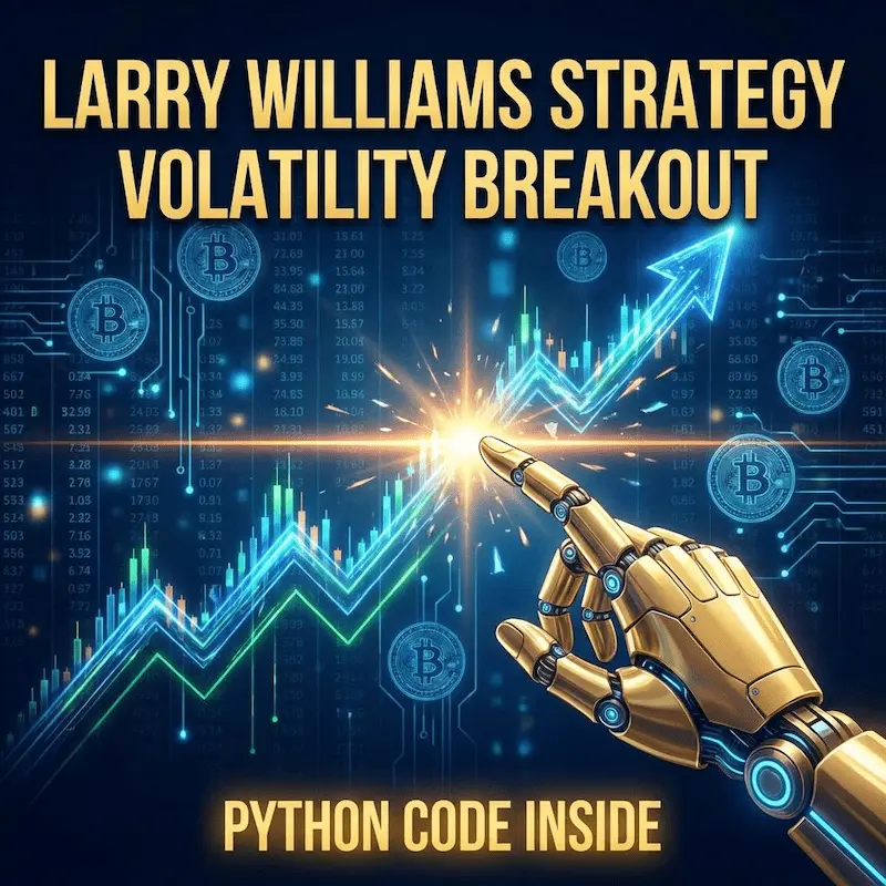 래리 윌리엄스 변동성 돌파 전략으로 비트코인 상승 추세를 돌파하는 파이썬 자동매매 봇 개념 이미지