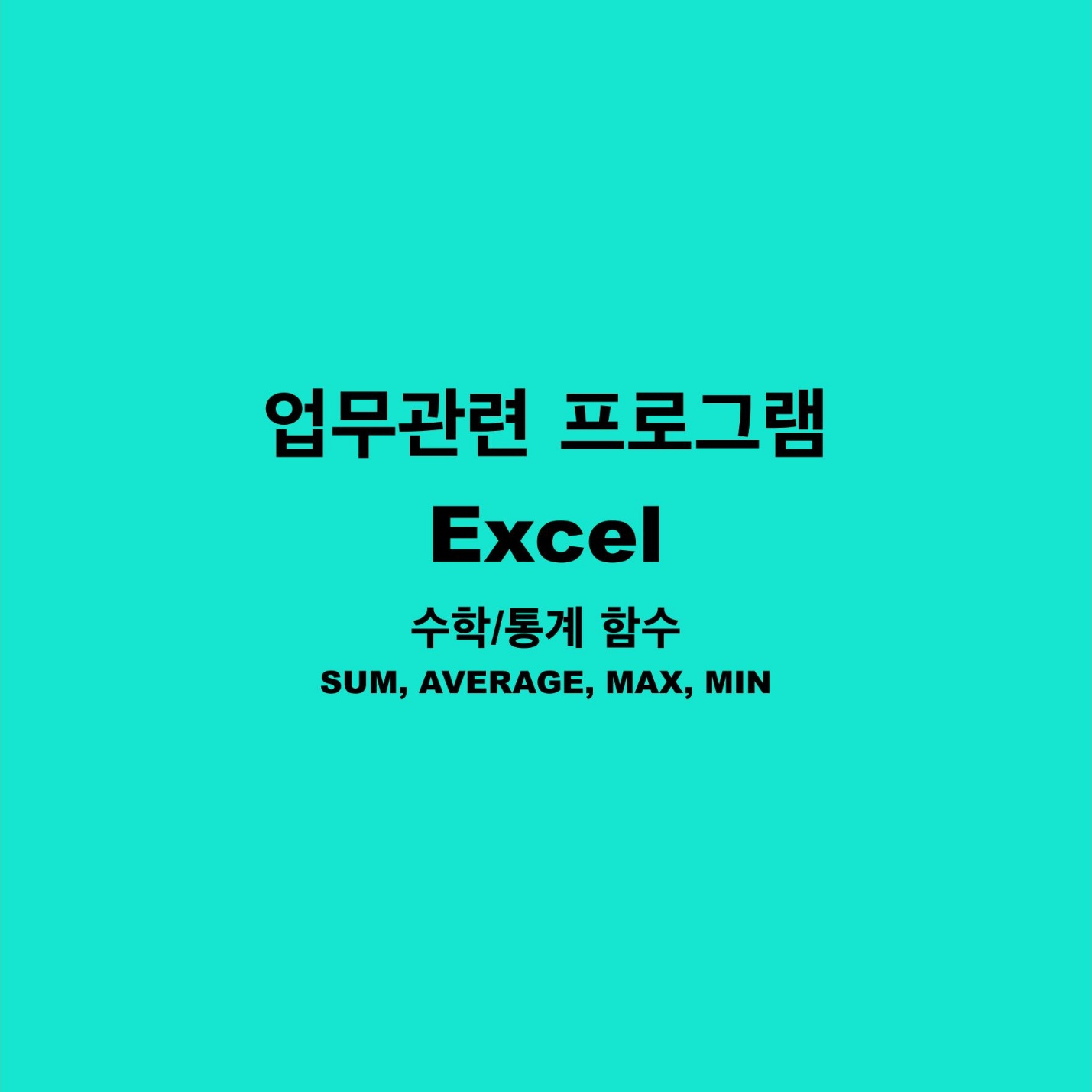 SUM, AVERAGE, MAX, MIN