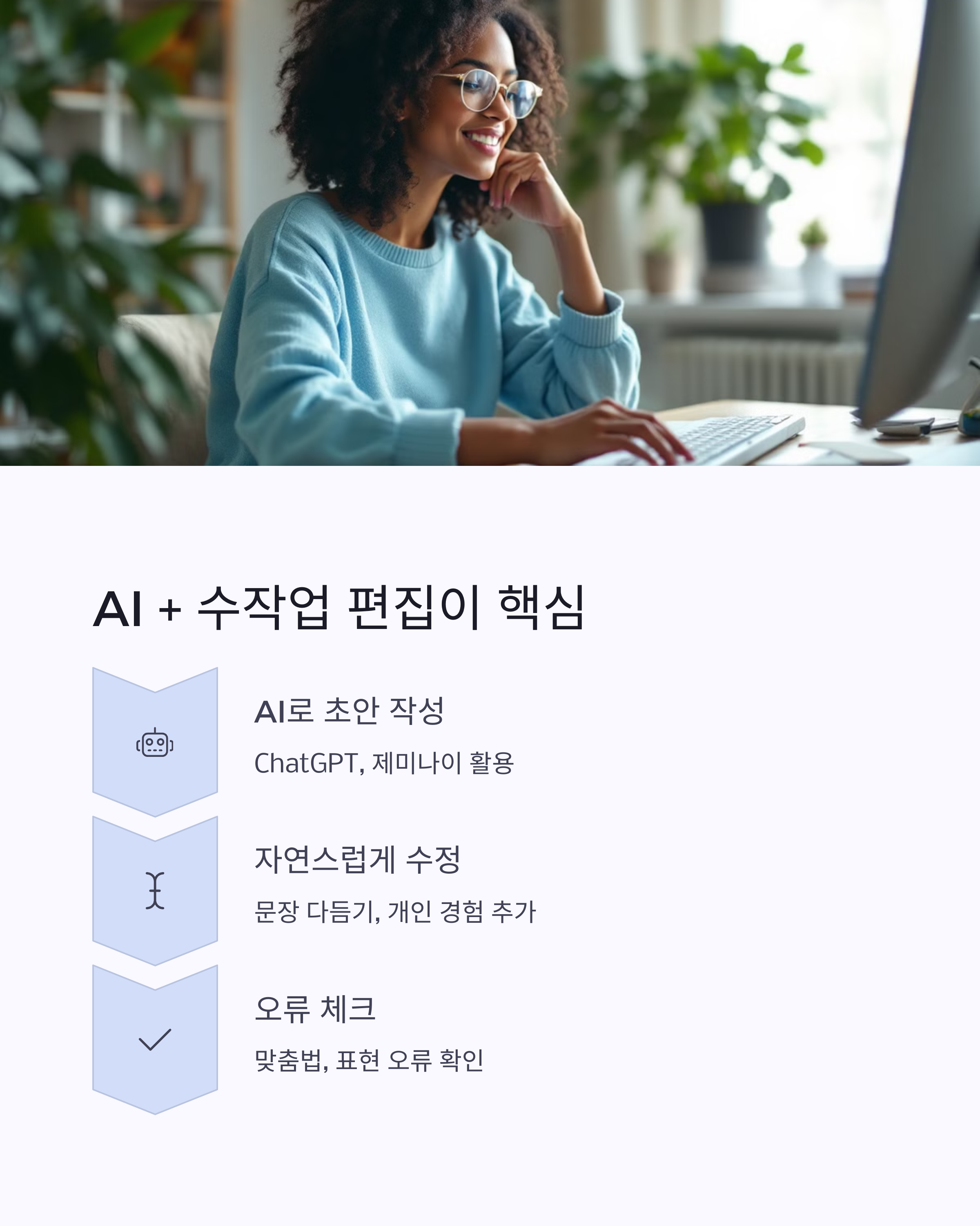 콘텐츠는 AI 작업 후 수작업 편집이 핵심