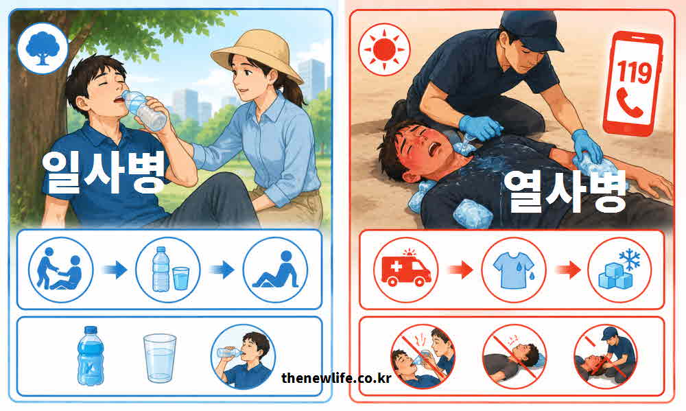 일사병 열사병 차이점 응급 처치