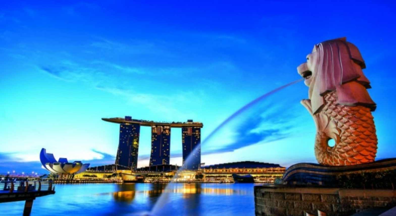 싱가폴 머라이언파크전경