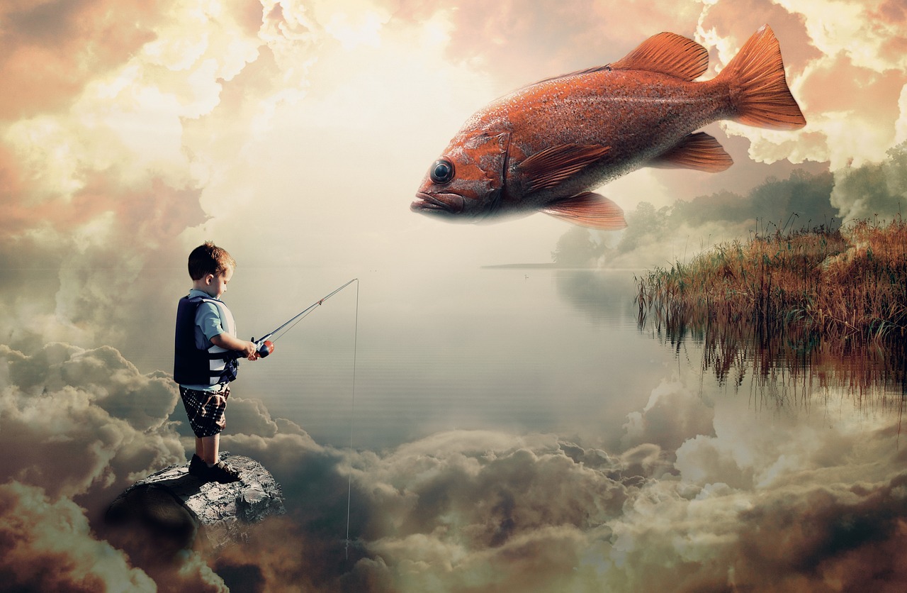 어린이 낚시 사진