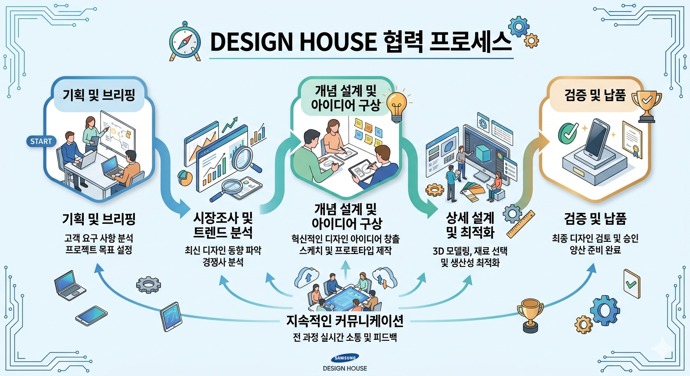 디자인하우스의 협력 프로세스를 나타낸 인포그래픽