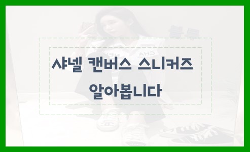 샤넬 캔버스 스니커즈 알아보자