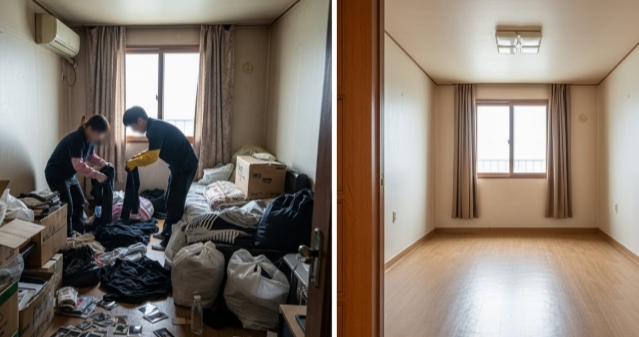 진주 고독사 정리 후 모습