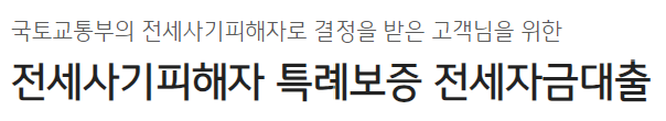 전세사기피해자 특례보증 전세자금대출