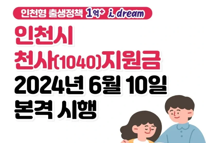 인천시 천사지원금 신청방법 및 지원내용