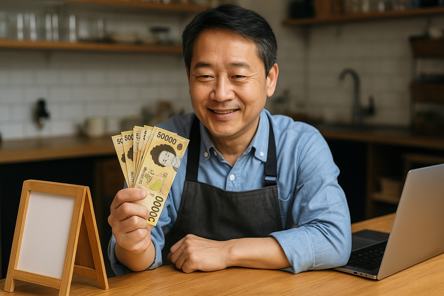 소상공인이-현금을-들고있음