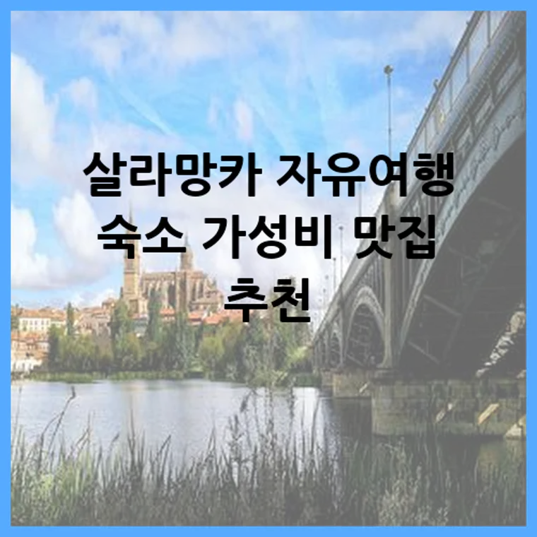 살라망카 자유여행 숙소 가성비 맛집 추천