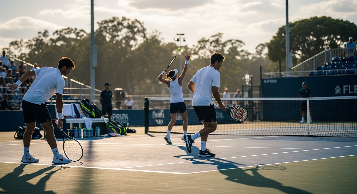 경기를 시작하기 전 웜업 중인 선수들의 모습