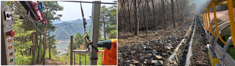 보현산댐 짚와이어＋모노레일 사진입니다.