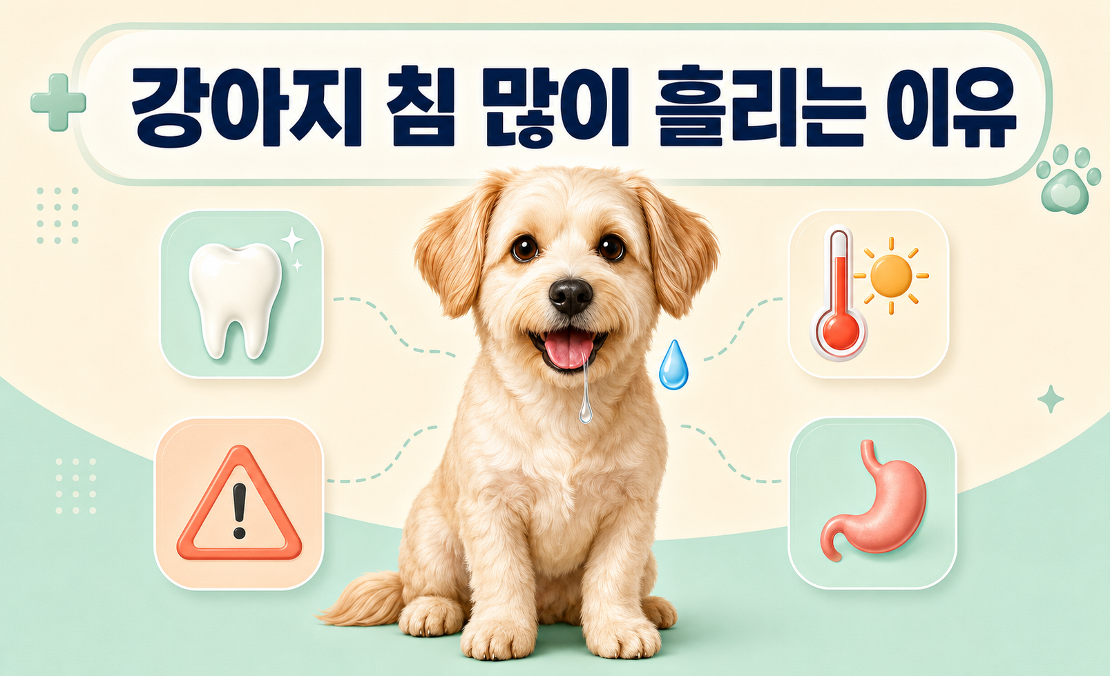 강아지 침 많이 흘리는 이유와 침 흘림 원인 대표 이미지